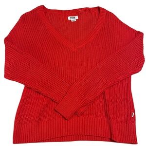 PINK Victoria Secret Cable Knit V-Neck Oversized Sweater